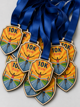 Load image into Gallery viewer, 10k Medal - Colour 10k Run Finish Line Design