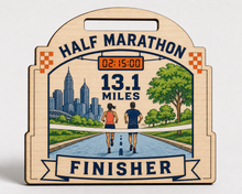 Load image into Gallery viewer, Half Marathon Medal - Colour City Scape Design