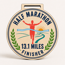 Load image into Gallery viewer, Half Marathon Medal -Solo Runner Design