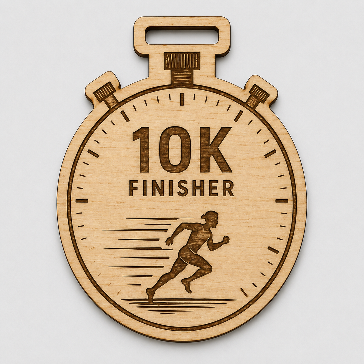 10k Medal - Engraved Finisher Stop Watch Design