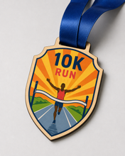 Load image into Gallery viewer, 10k Medal - Colour 10k Run Finish Line Design