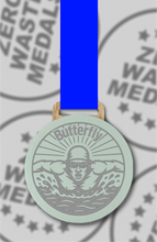Load image into Gallery viewer, Slate Engraved Individual Butterfly Swimming Medal – 75mm Sustainable Design, Made in the UK (Copy)