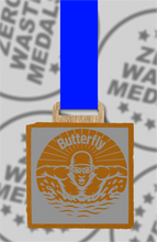 Load image into Gallery viewer, Slate Engraved Individual Butterfly Swimming Medal – 75mm Sustainable Design, Made in the UK (Copy)