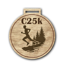 Load image into Gallery viewer, C25K wooden medal with classic runner design