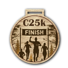 Load image into Gallery viewer, C25K Wooden Medal - Finish Line Design