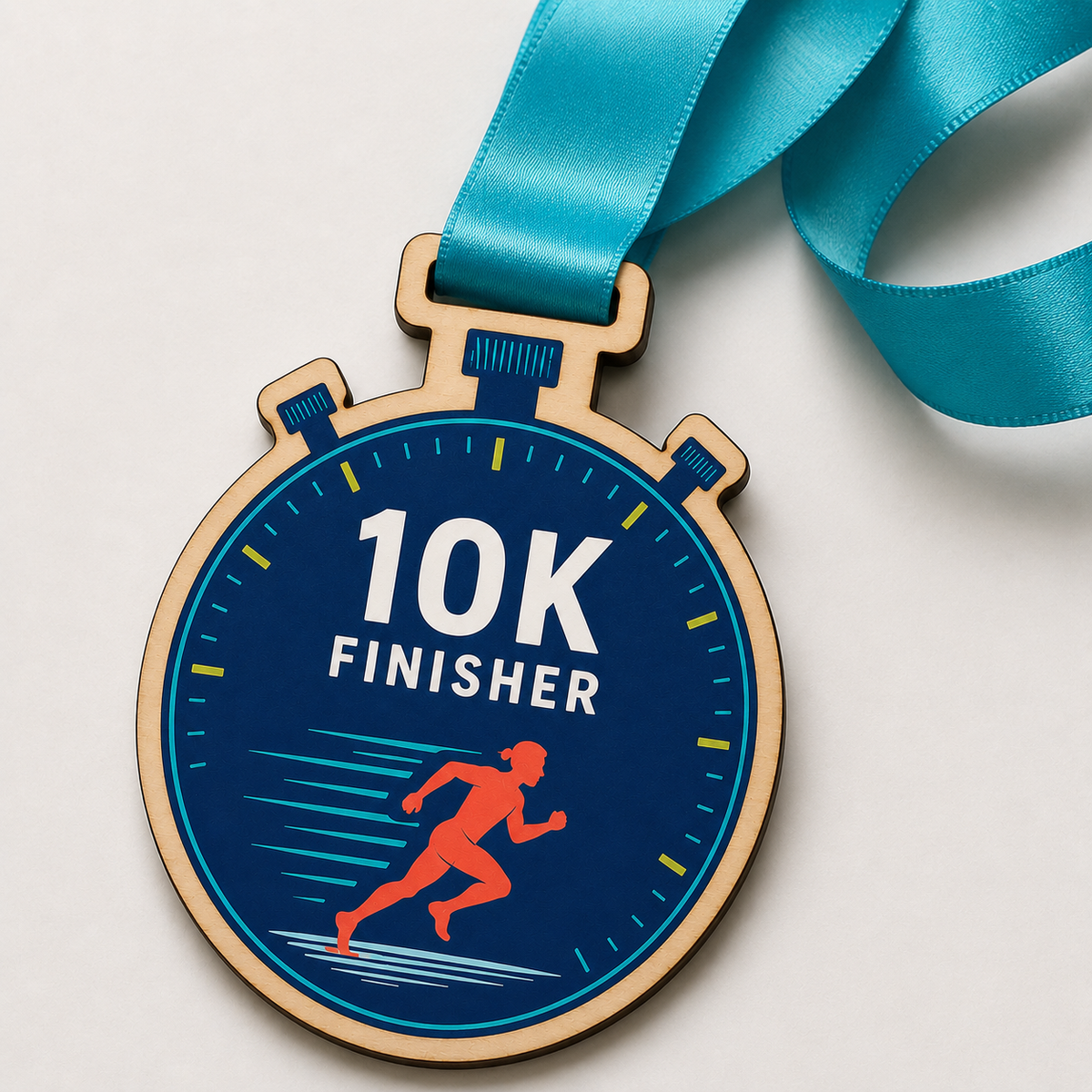 10k Medal - Colour Finisher Stop Watch Design