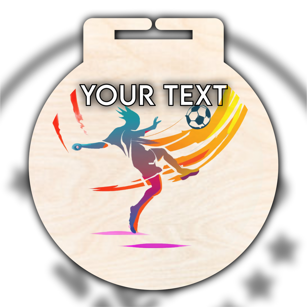 Wooden Colour Football Medal Type 2 From £1.25 each! Zero Waste Medals