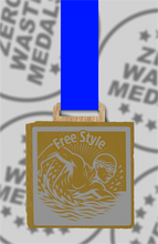 Load image into Gallery viewer, Slate Engraved Individual Free Style Swimming Medal – 75mm Sustainable Design, Made in the UK