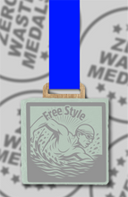 Load image into Gallery viewer, Slate Engraved Individual Free Style Swimming Medal – 75mm Sustainable Design, Made in the UK
