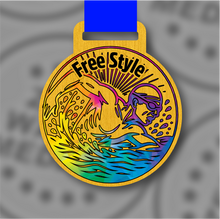Load image into Gallery viewer, Wooden Colour Freestyle Medal – 65mm Sustainable Design, Made in the UK