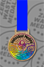 Load image into Gallery viewer, Wooden Colour Individual Medley Medal – 65mm Sustainable Design, Made in the UK (Copy)