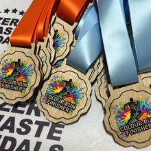 Load image into Gallery viewer, Colour Run Medal - Scalloped Rainbow Runner