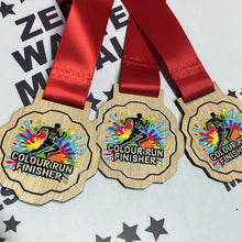 Load image into Gallery viewer, Colour Run Medal - Scalloped Rainbow Runner