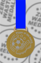 Load image into Gallery viewer, Gold Spray-Painted Engraved Slate Medals – Hexagon, Square & Circle Football Medals