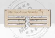 Load image into Gallery viewer, Believe in Yourself, Conquer the Impossible Running Medal Hanger