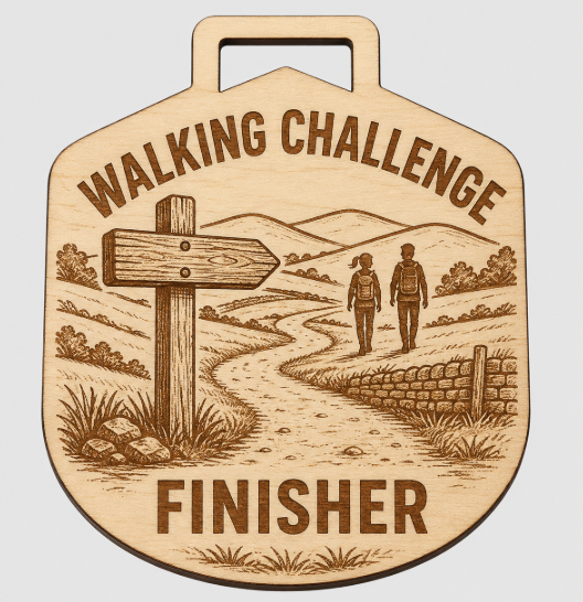 Walking Medal - Engraved Road Ahead Design