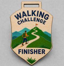 Load image into Gallery viewer, Walking Medal - Colour Hilly Flag Design