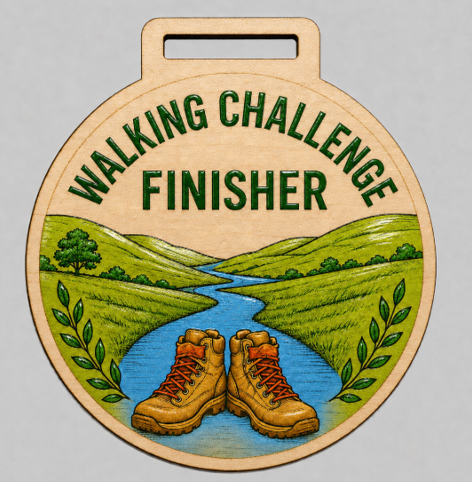 Walking Medal - Colour River Boot Design