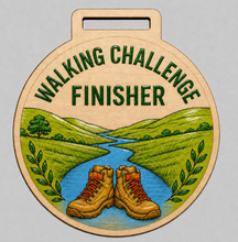 Load image into Gallery viewer, Walking Medal - Colour River Boot Design