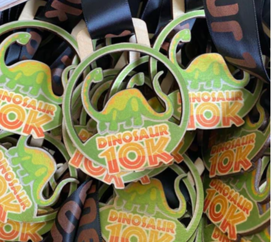 The medals that time forgot!  - The Dinosaur 10k