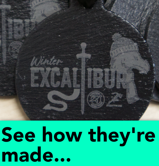 Excalibur Slate Medals Engraved with Plain Ribbon