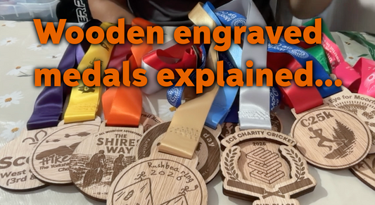 Wooden Engraved Medals, Ribbon Options, Custom Shapes and Budget-Friendly Event Medals