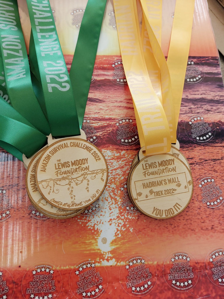 Wooden Medals for Charity Event The Lewis Moody Foundation Zero