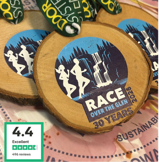 RACE OVER THE GLEN 2026 running race log slice medal