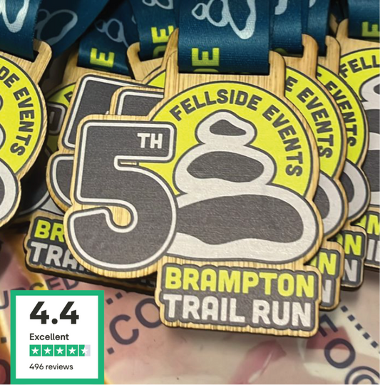 Brampton Trail Run Fellside Events Colour wooden medal