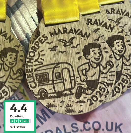 Cleethorpes Marathon 2025 Engraved Wooden Medal Running Race
