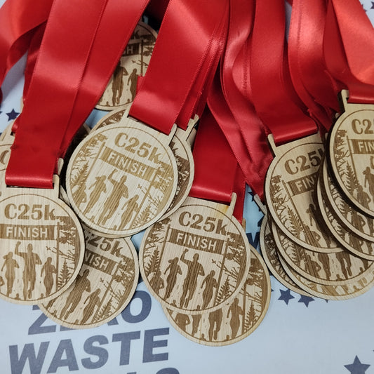 Custom Wooden Medals for a C25K Finish