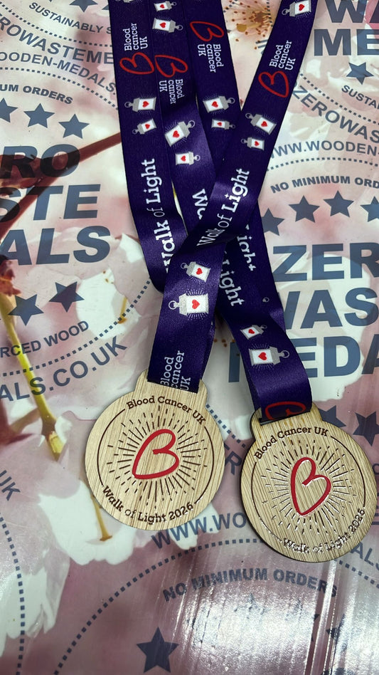 Blood Cancer UK Walk of Light 2026 charity event Colour Wooden Medals