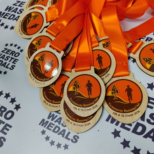 Termoneeny Running Club 10K & 5K Event 2026 engraved wooden medal