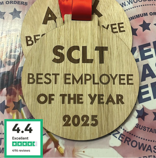 SCLT employee recognition event 2025 engraved wooden medal