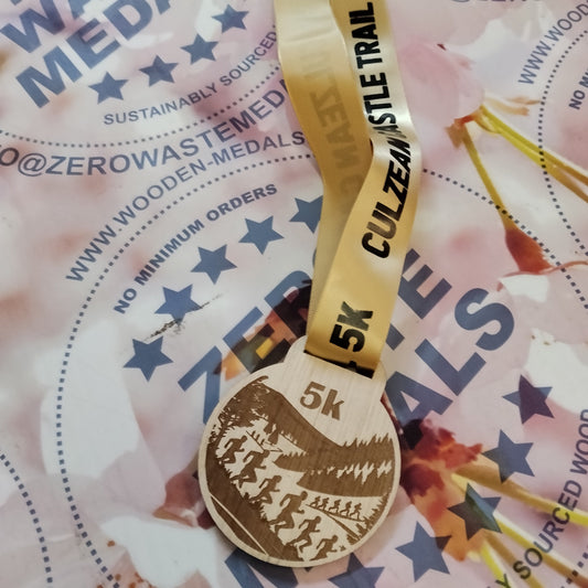 CULZEAN CASTLE TRAIL 5K Running Race Engraved Wooden Medal