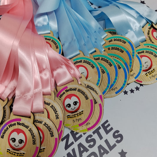Custom Wooden Medals for Bristol Hive Netball