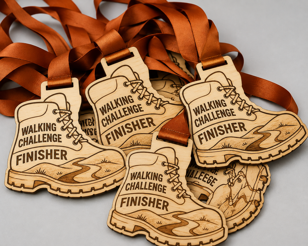 Walking Medal - Engraved Boot Design