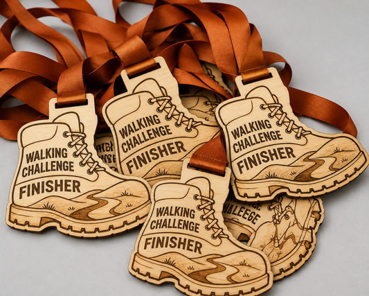 Walking Medal - Engraved Boot Design