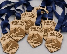 Load image into Gallery viewer, Walking Medal - Engraved Hilly Flag Design
