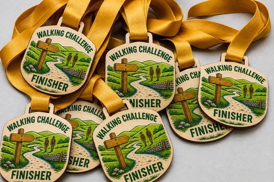 Walking Medal - Engraved Road Ahead Design
