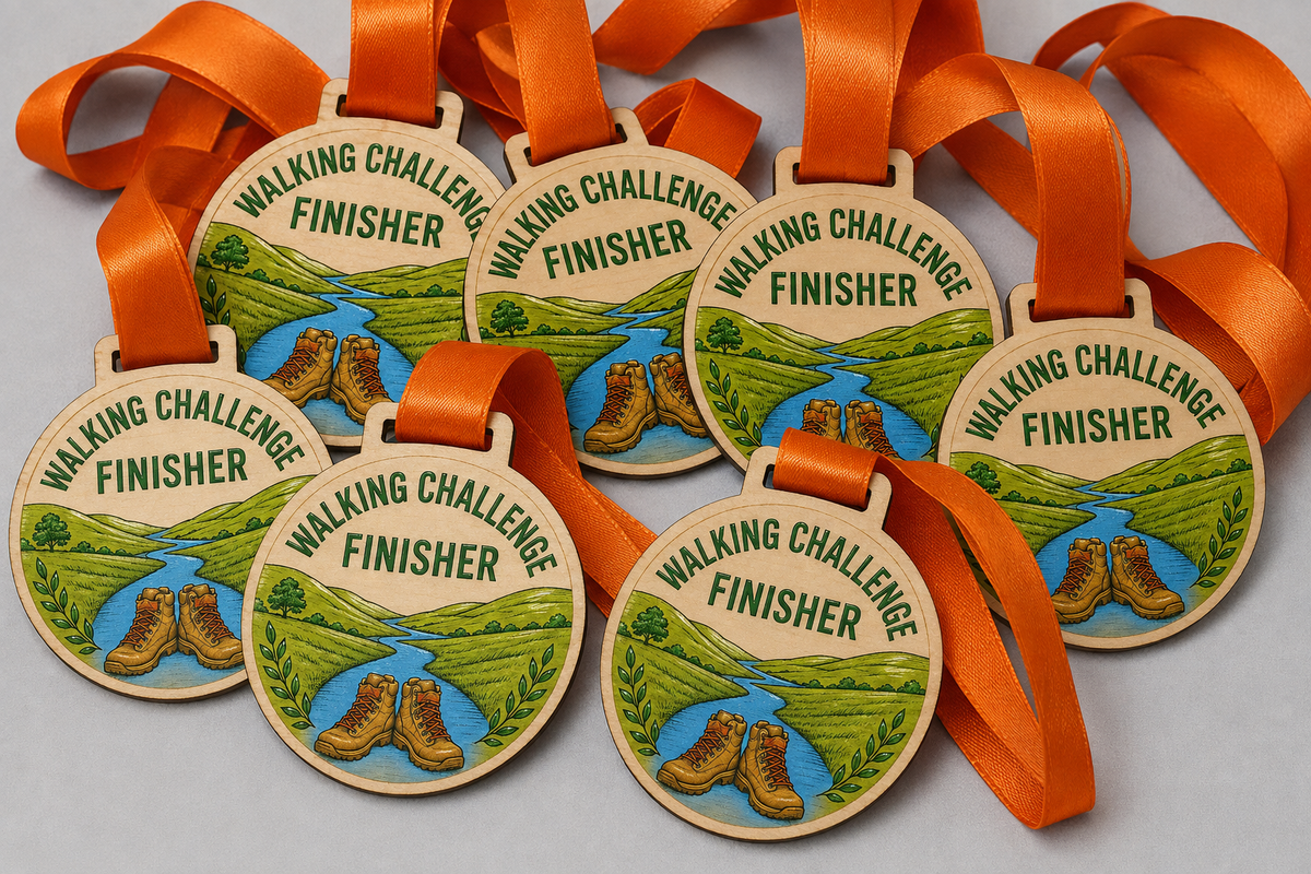 Walking Medal - Colour River Boot Design