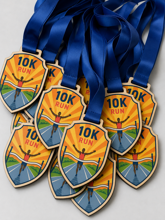 10k Medal - Colour 10k Run Finish Line Design