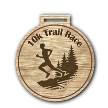 Load image into Gallery viewer, 10k Medal - Trail Race Solo Running Design
