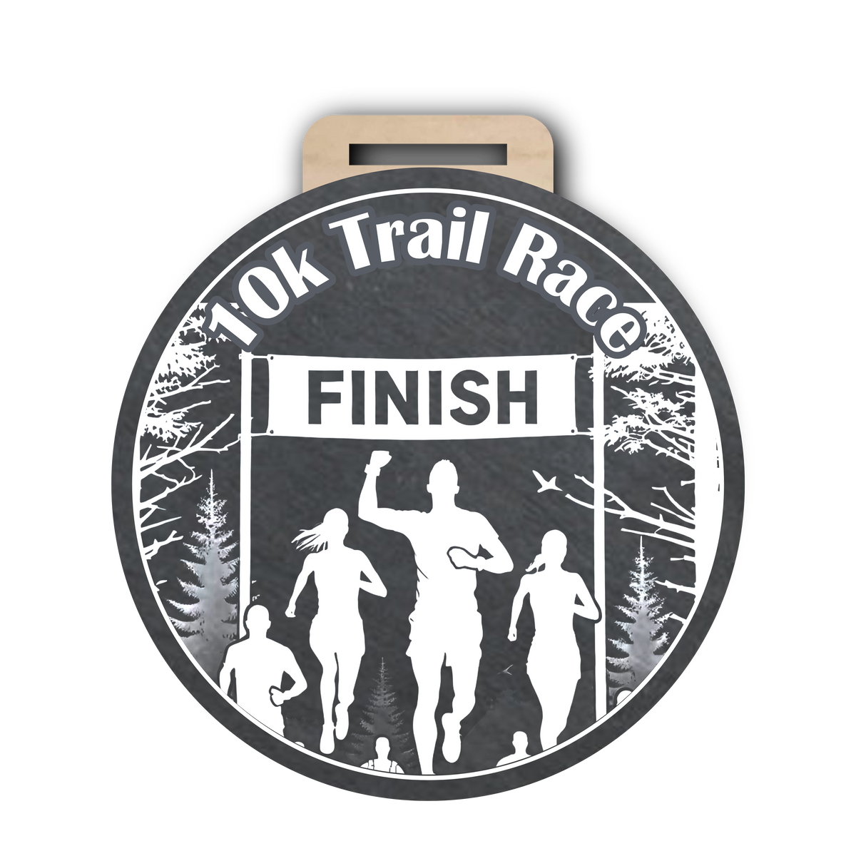 10k Trail Medal Slate