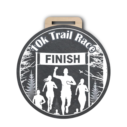 10k Trail Medal Slate