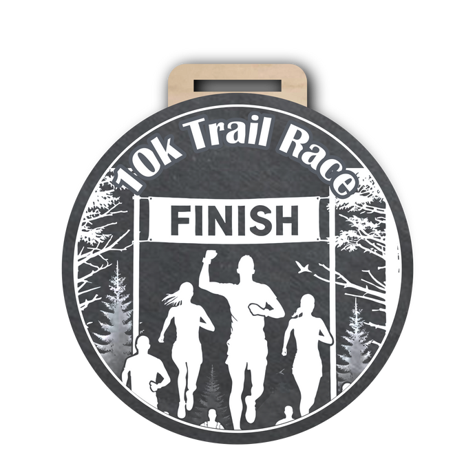 10k Trail Medal Slate