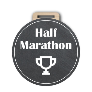 Half Marathon Trophy Medal Slate