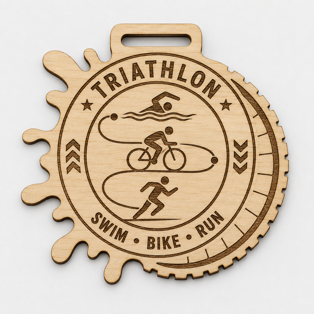 Triathlon Medal - Cog & Splash Design