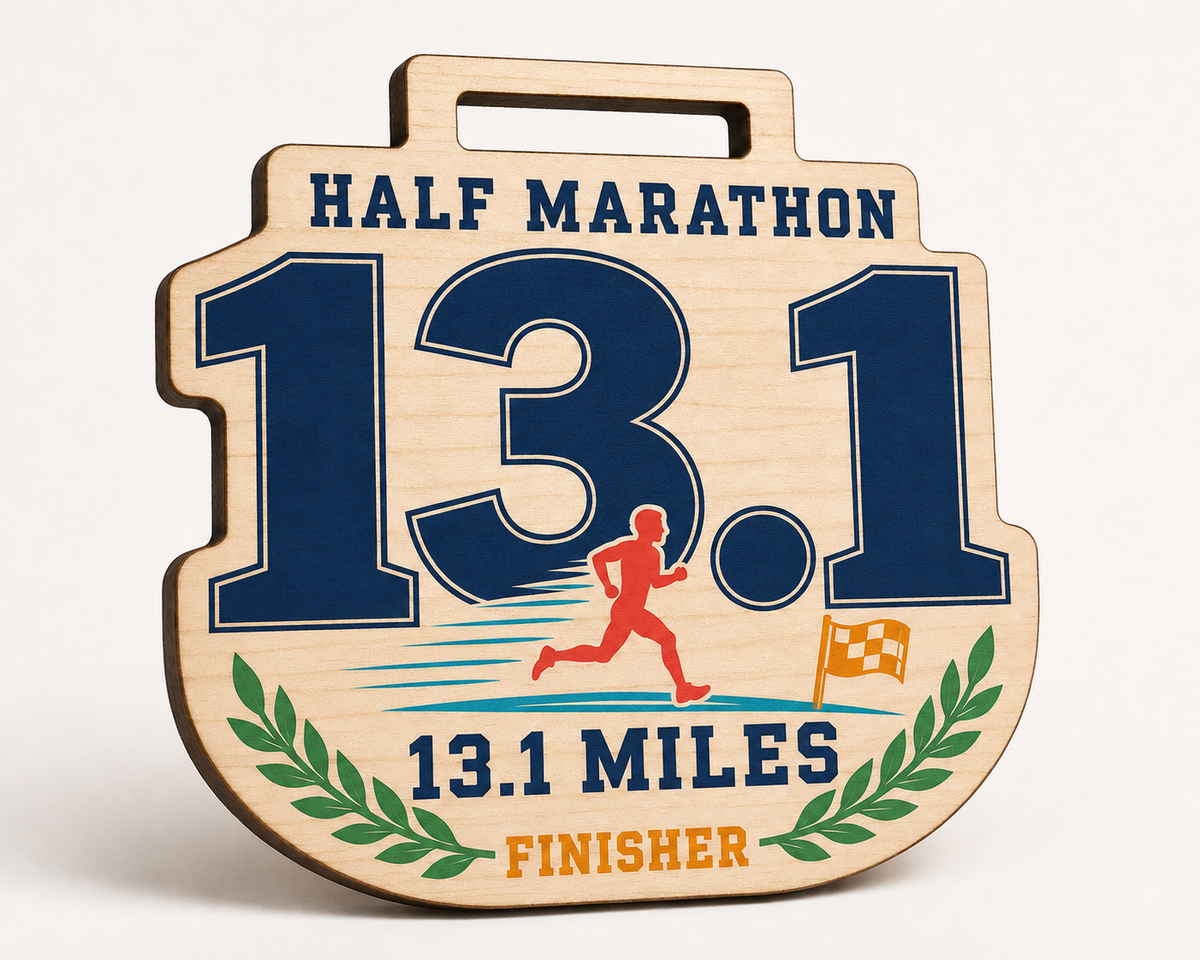 Half Marathon Medal - Colour 13.1 Mile Design