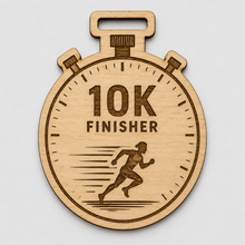 Load image into Gallery viewer, 10k Medal - Engraved Finisher Stop Watch Design
